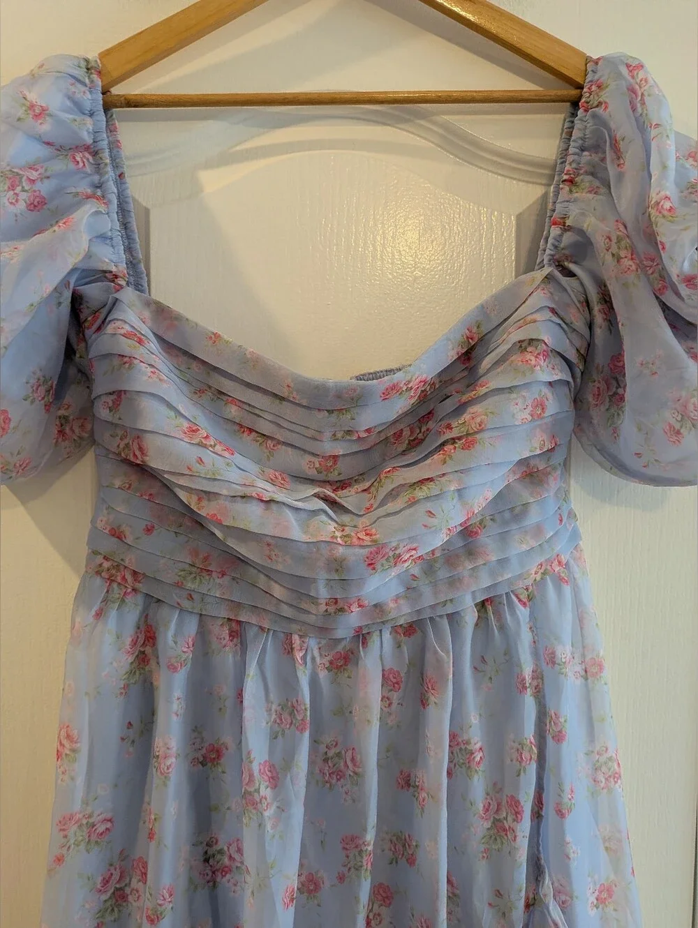 Abercrombie & Fitch Emerson Drama Maxi Dress Off-The-Shoulder Floral Ruffle LP